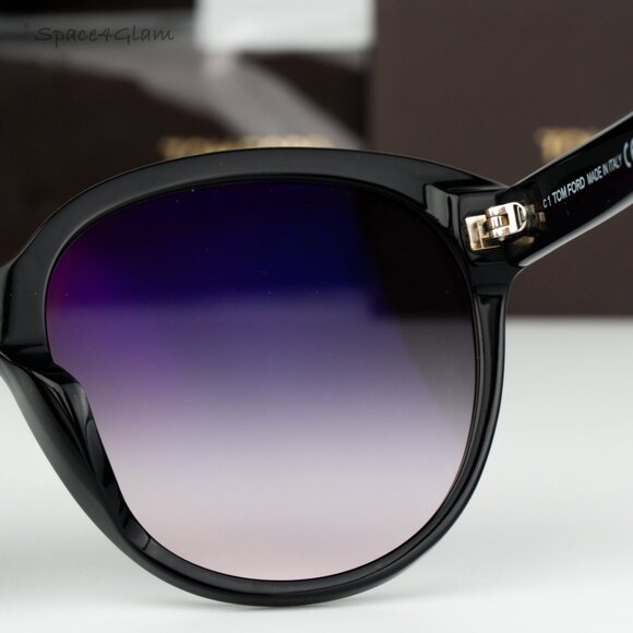 BRAND NEW Tom Ford Women Sunglasses Black Smoke Gradient Round FT0957-D/S 01B - Picture 10 of 12